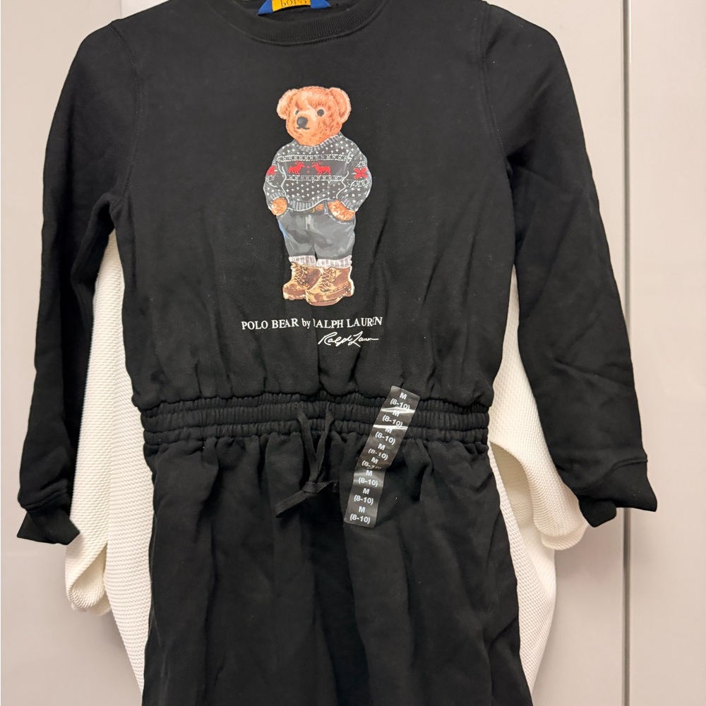 Ralph Lauren Black Kids Casual Dress with Bear Design